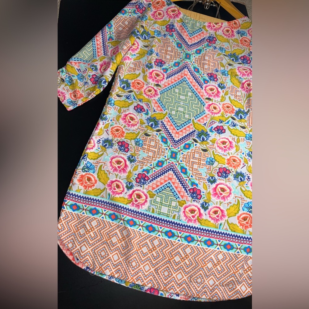 Pink Owl Multi-Colored &  Patterned Dress Size Small EUC